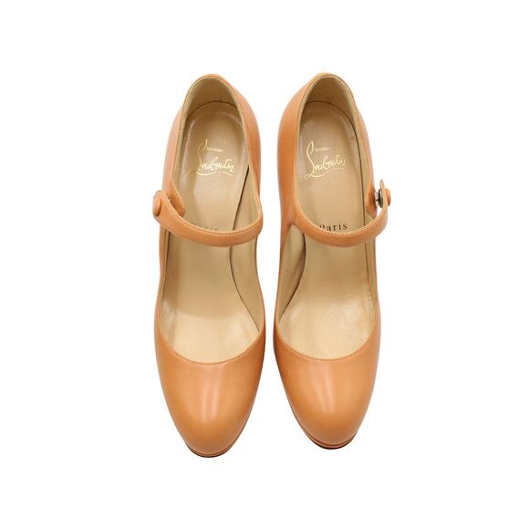 Christian Louboutin Guidolina 100 Mary Jane Pumps in Peach Nappa Leather - Picture 3 of 8